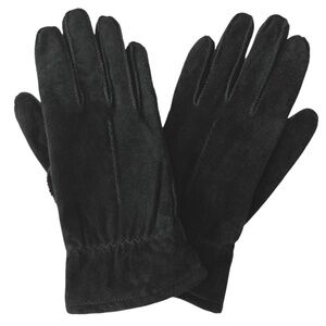 Genuine Pig Suede Gloves Black Outdoors Driving Wind Resistant
